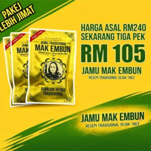 3 PEKET JAMU TRADISIONAL MAK EMBUN + FREE PERANGSANG